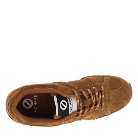 Tennis Evo Run en cuir camel à talon plat pourvues de lacets bicolores - Image 5