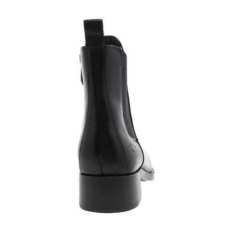 Boots en cuir noir à un talon décroché bas munies d'un zip latéral - Image 4