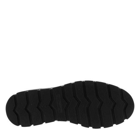 Boots en cuir noires avec un talon compensé et des soufflets élastiqués - Image 6