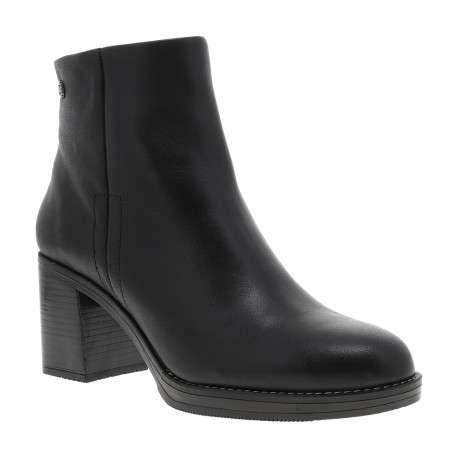 Boots en cuir noir à talon décroché haut dotées d'un zip latéral de fermeture - Image 2