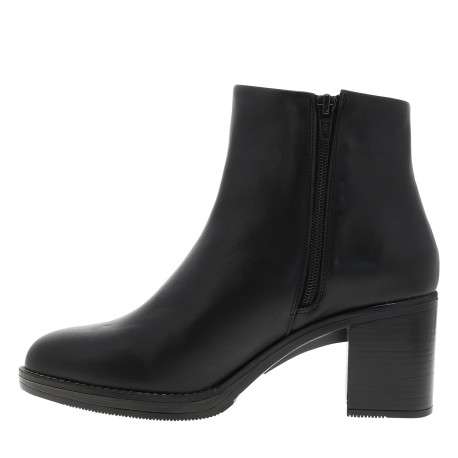 Boots en cuir noir à talon décroché haut dotées d'un zip latéral de fermeture - Image 3