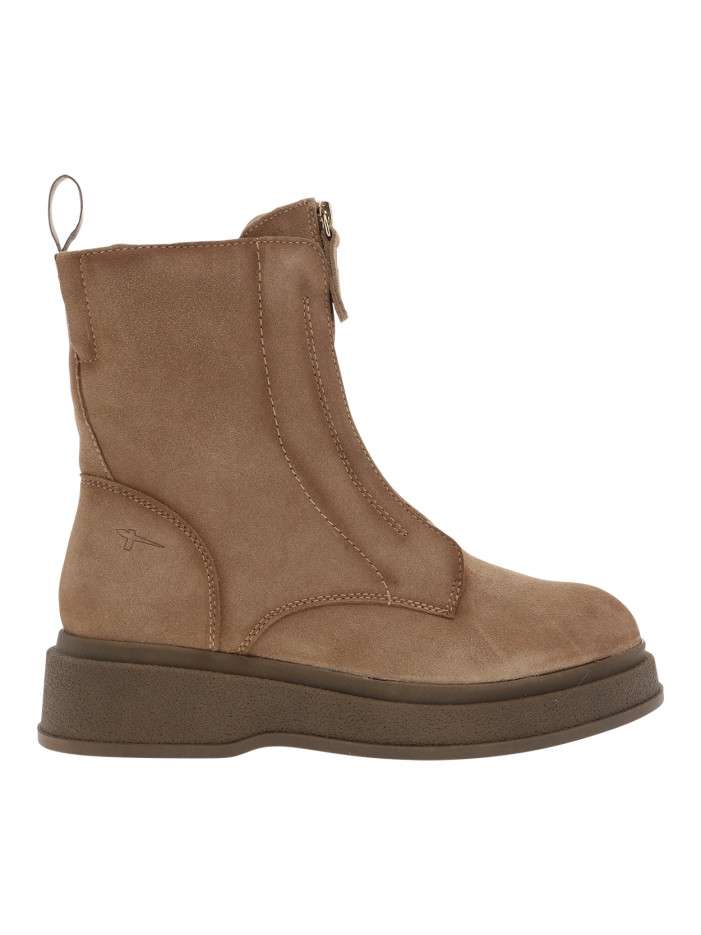 Bottines en cuir beige à...