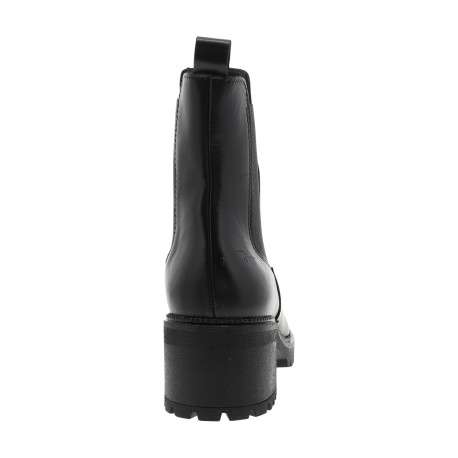 Boots en cuir noir à talon décroché moyen munies d'un soufflet élastiqué - Image 4