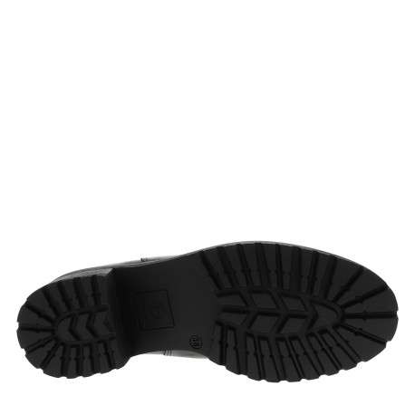 Boots en cuir noir à talon décroché moyen munies d'un soufflet élastiqué - Image 6