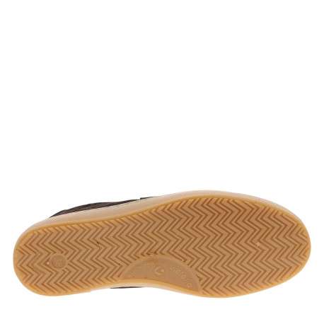 Tennis en cuir brunes avec un revêtement effet peau de crocodile à talon plat - Image 6