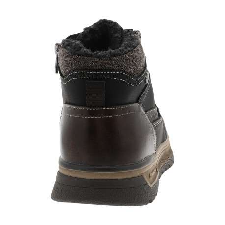 Bottines noir à talon plat dotées de lacets et d'un zip latéral - Image 4
