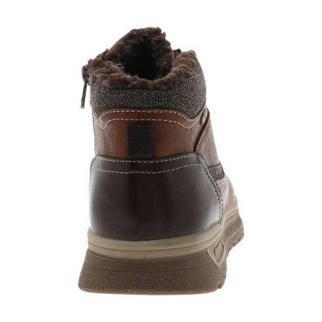 Bottines brun à talon plat munies de lacets et d'un zip latéral - Image 4