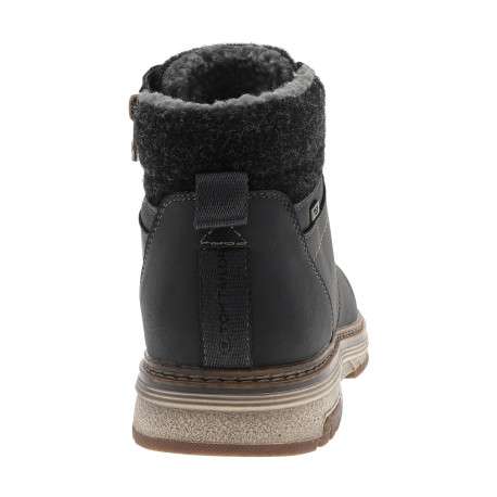 Bottines charbon à talon plat munies de lacets et d'un zip latéral - Image 4