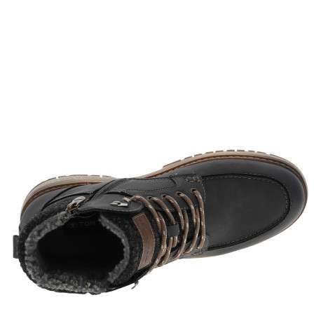 Bottines charbon à talon plat munies de lacets et d'un zip latéral - Image 5