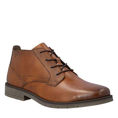 Derbies en cuir cognac pourvues d'une semelle à talon plat et de lacets - Image 2