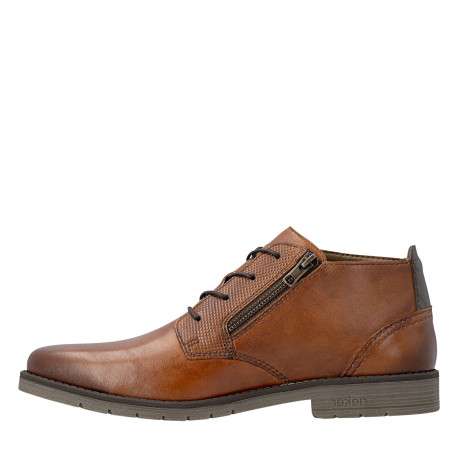 Derbies en cuir cognac pourvues d'une semelle à talon plat et de lacets - Image 3