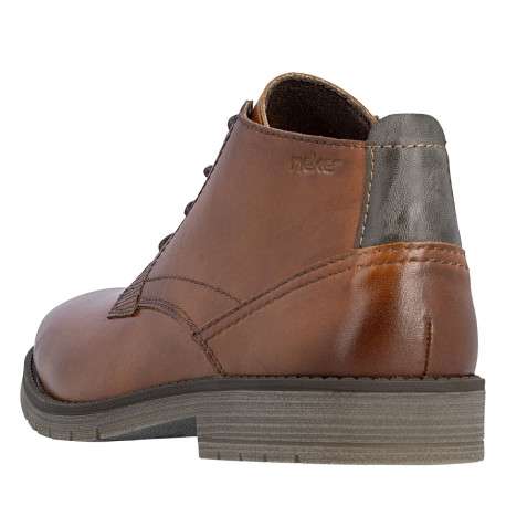 Derbies en cuir cognac pourvues d'une semelle à talon plat et de lacets - Image 4
