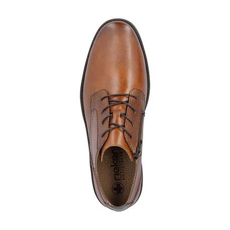 Derbies en cuir cognac pourvues d'une semelle à talon plat et de lacets - Image 5