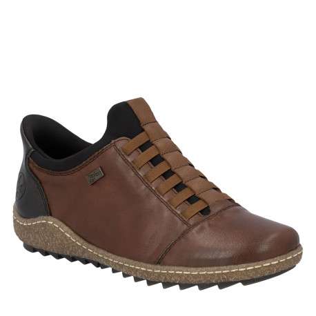 Sneakers en cuir cognac à talon plat pourvues d'une fermeture slip-on - Image 2