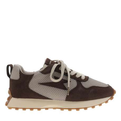 Baskets running Flow Emblem chocolat à talon plat et empiècements