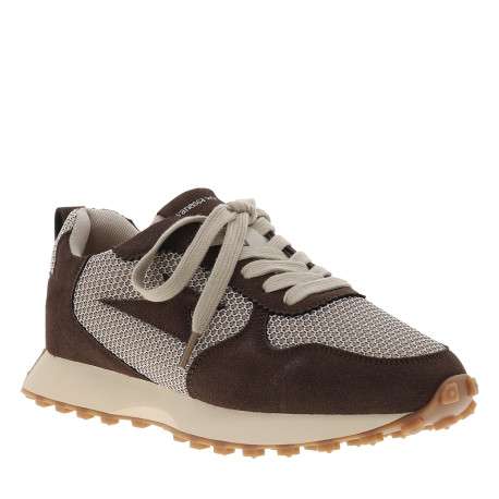 Baskets running Flow Emblem chocolat à talon plat et empiècements - Image 2