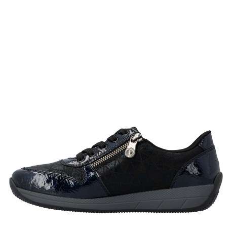 Sneakers noires à talon plat pourvues d'une fermeture à lacets - Image 3