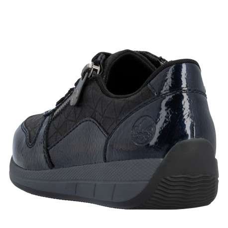 Sneakers noires à talon plat pourvues d'une fermeture à lacets - Image 4