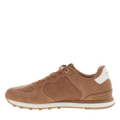 Baskets avec un revêtement en cuir nubuck camel pourvu d'un talon plat - Image 3