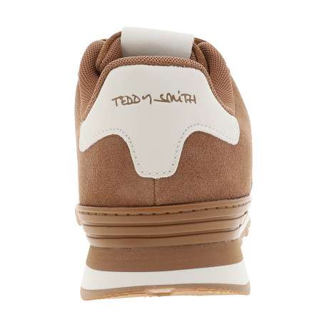Baskets avec un revêtement en cuir nubuck camel pourvu d'un talon plat - Image 4