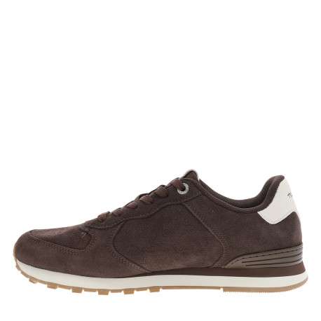 Baskets avec un revêtement en cuir nubuck marron pourvu d'un talon plat - Image 3