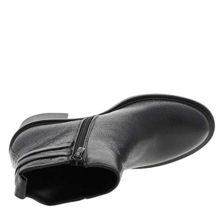 Bottines Palma vernies noires à talon décroché moyen pourvues d'un zip latéral - Image 5