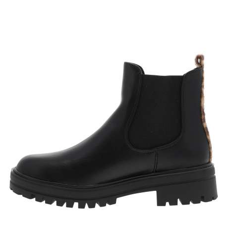 Bottines Pavina noires à talon décroché bas pourvues de soufflets élastiqués - Image 3