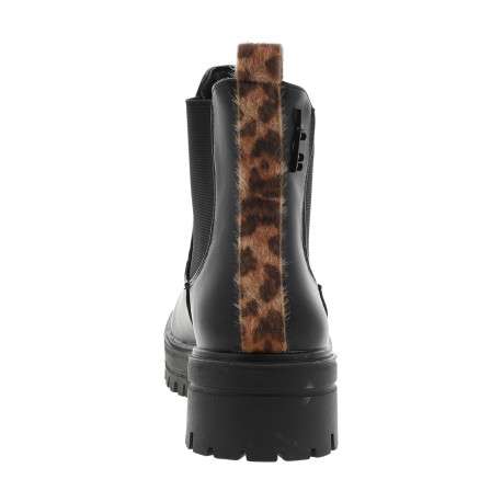 Bottines Pavina noires à talon décroché bas pourvues de soufflets élastiqués - Image 4