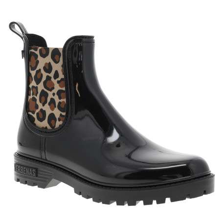 Boots Gaudi Brillo vernies noir à talon décroché bas avec goussets élastiqués - Image 2