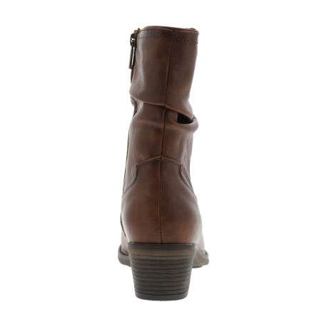Boots brun à talon décroché bas dotée d'un zip latéral et du logo imprimé - Image 4