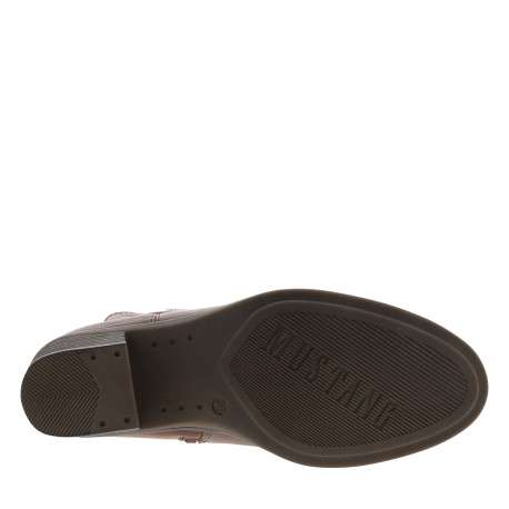 Boots brun à talon décroché bas dotée d'un zip latéral et du logo imprimé - Image 6