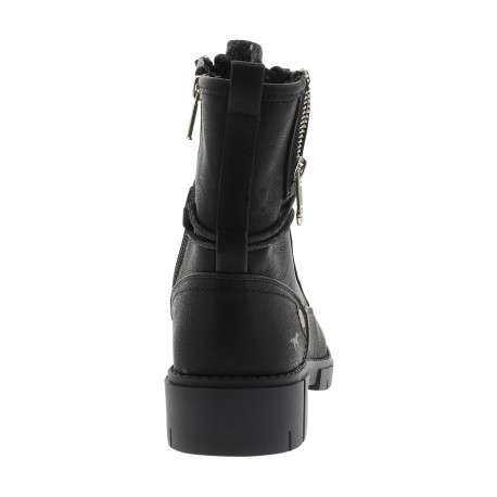 Bottines noires à talon décroché bas pourvues de lacets et d'un zip latéral - Image 4