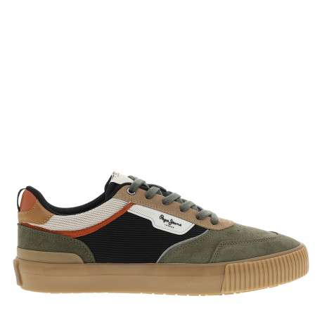 Tennis Nolan Essence kaki à talon plat munies de lacets et d'aérations