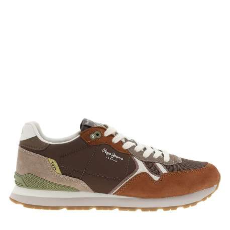 Baskets running Brit Boost marron à talon plat munies de lacets