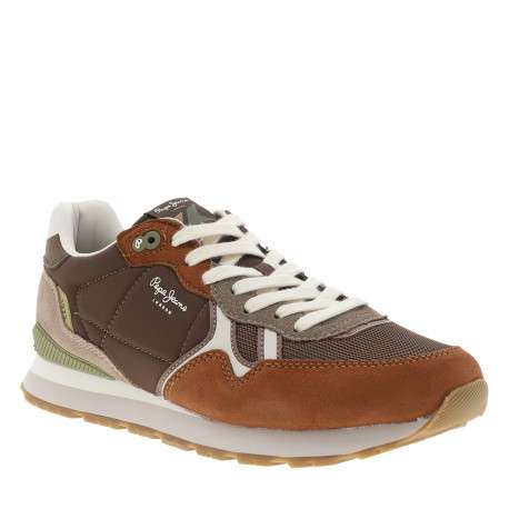 Baskets running Brit Boost marron à talon plat munies de lacets - Image 2