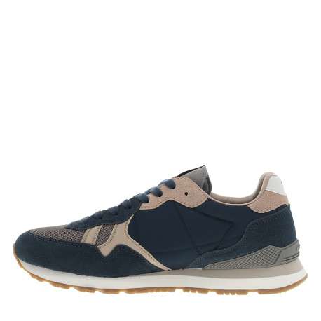 Baskets running Brit Boost bleu marine à talon plat munies de lacets et du logo - Image 3