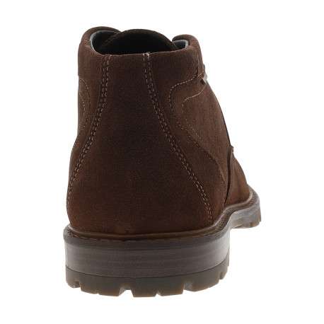 Bottines en cuir brunes avec un talon décroché bas et des lacets ronds - Image 4