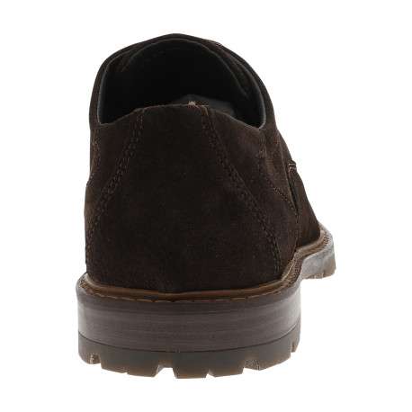 Derbies en cuir chocolat avec un talon décroché bas et des lacets ronds - Image 4
