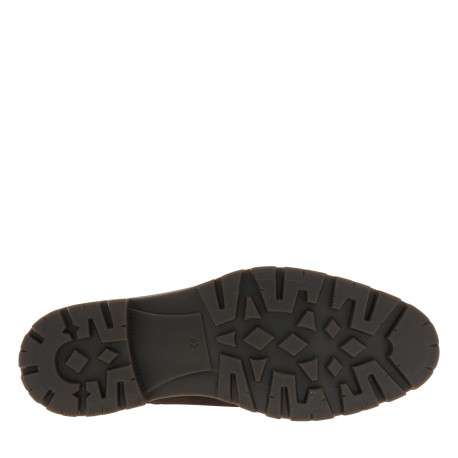 Derbies en cuir chocolat avec un talon décroché bas et des lacets ronds - Image 6