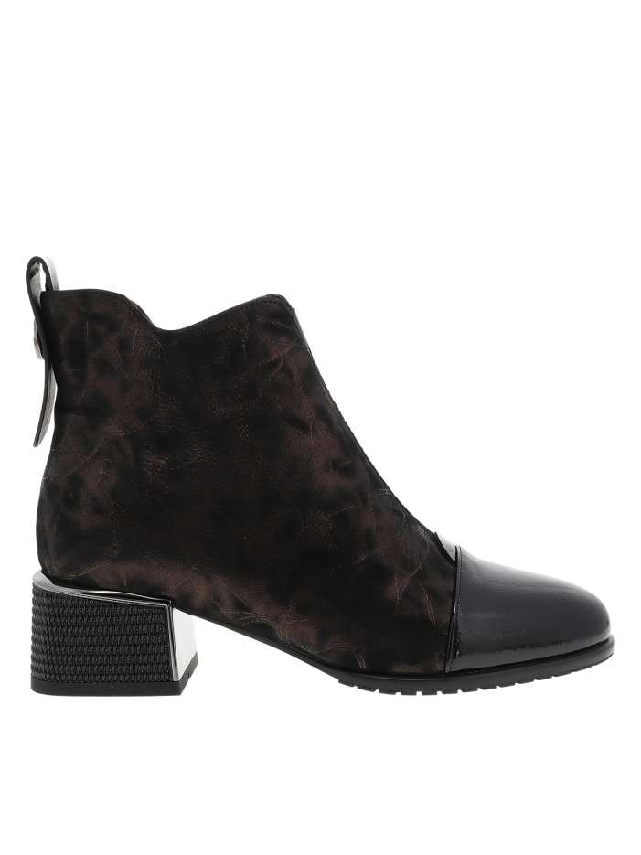 Boots en cuir bronze à...