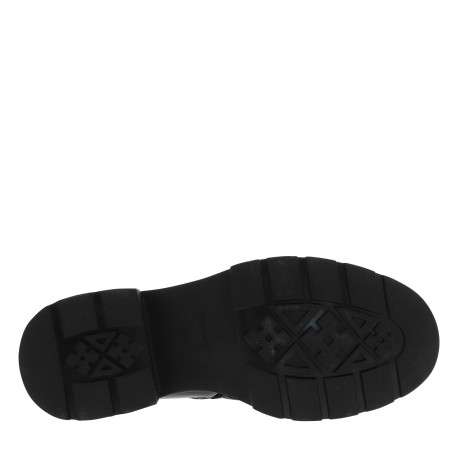 Boots en cuir noir vernies à talon décroché bas munies d'un zip - Image 6