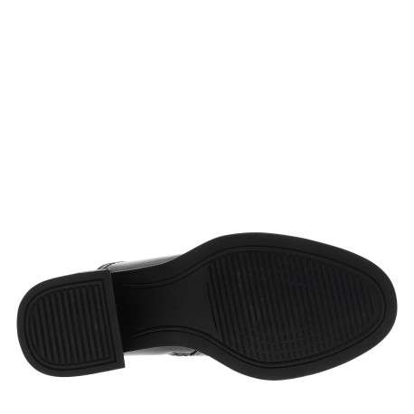 Boots en cuir noir à talon décroché moyen dotées de 2 zips de fermeture - Image 6