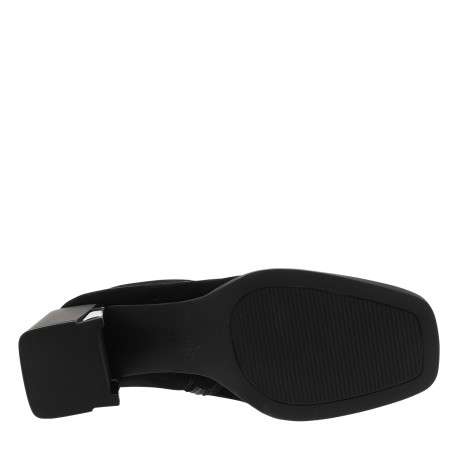Boots en cuir noir à talon décroché haut dotées d'un zip latéral - Image 6