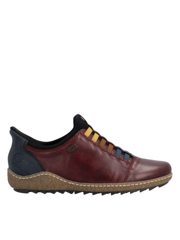 Sneakers en cuir bordeaux à...