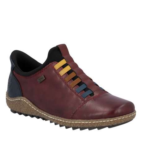 Sneakers en cuir bordeaux à talon plat pourvues d'une fermeture slip-on - Image 2