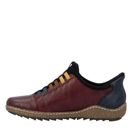 Sneakers en cuir bordeaux à talon plat pourvues d'une fermeture slip-on - Image 3