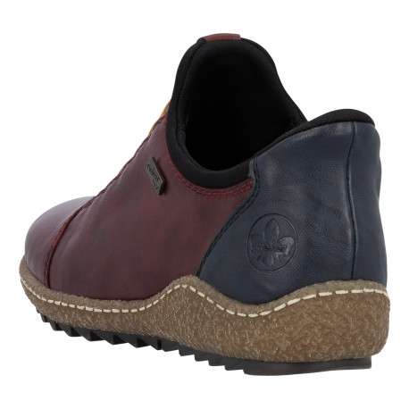 Sneakers en cuir bordeaux à talon plat pourvues d'une fermeture slip-on - Image 4