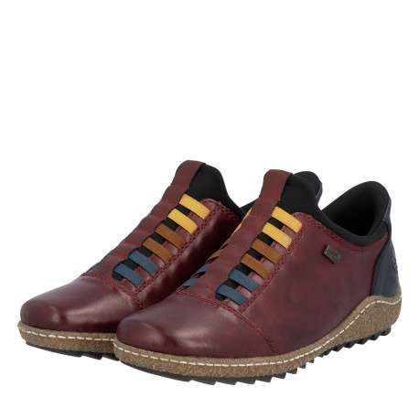 Sneakers en cuir bordeaux à talon plat pourvues d'une fermeture slip-on - Image 7