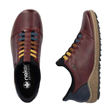 Sneakers en cuir bordeaux à talon plat pourvues d'une fermeture slip-on - Image 8
