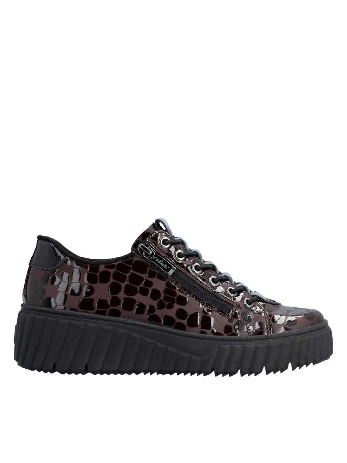 Sneakers marron à talon...